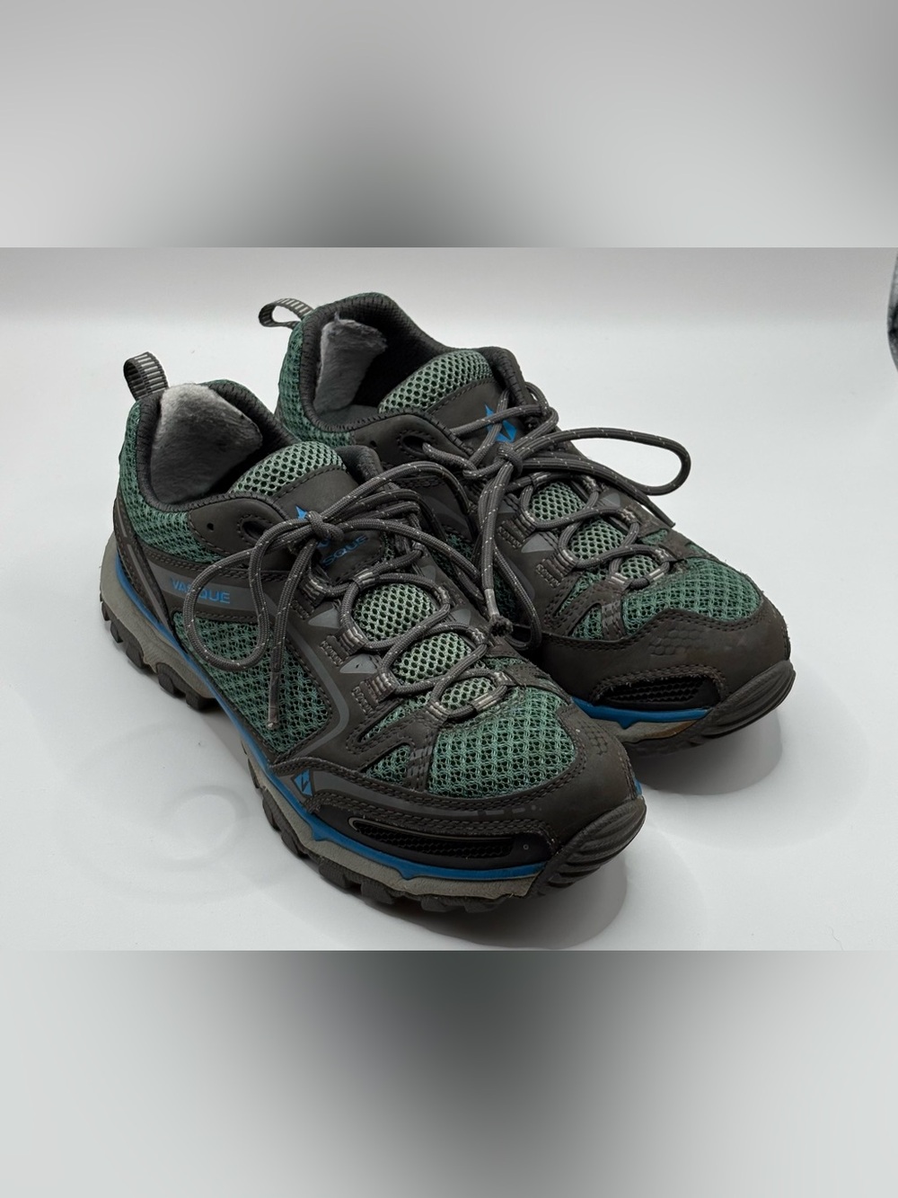 Vasque Hiking Trail Shoes Women’s Gray Blue Outdoor Sneakers Vibram Sole